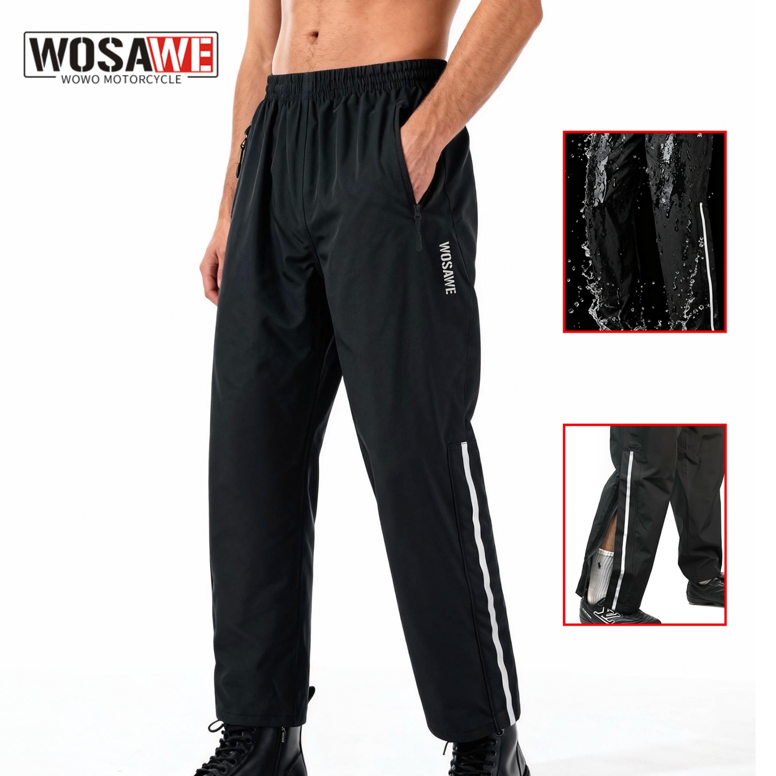 Motorcycle Rain Suit - WOSAWE moto moto imperméable simple pantalon